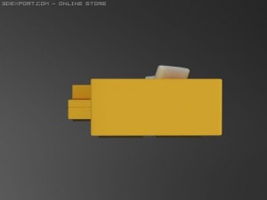 id50030 long yellow sofa Model 3D