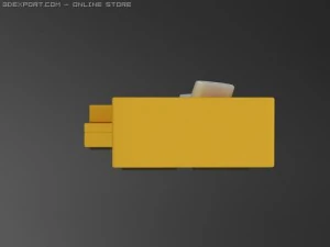 id50030 long yellow sofa 3D Model