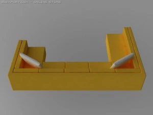 id50030 long yellow sofa 3D Model
