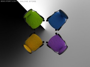 id50031 4 colour round arm classic chair 3D Model