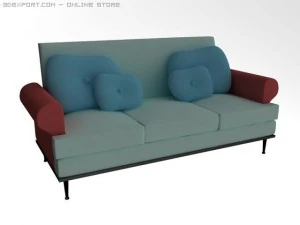 id50032 baby blue sofa 3D Model