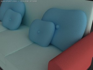 id50032 baby blue sofa Modello 3D