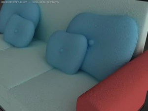 id50032 baby blue sofa 3D Model