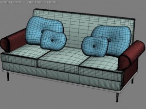 id50032 baby blue sofa Modello 3D