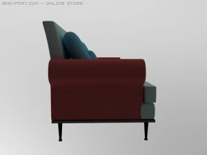 id50032 baby blue sofa 3D Model