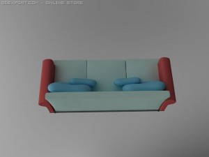 id50032 baby blue sofa Modello 3D