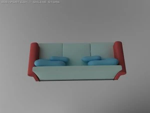 id50032 baby blue sofa 3D Model