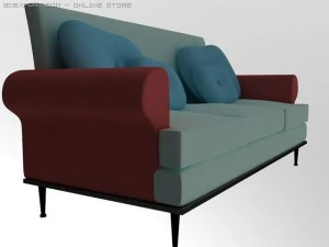 id50032 baby blue sofa 3D Model