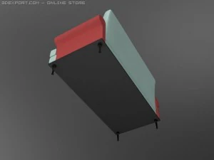 id50032 baby blue sofa 3D Model
