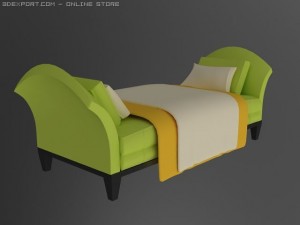 id50033 green sofa bed 3D Модель
