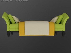 id50033 green sofa bed 3D Модель