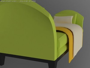 id50033 green sofa bed 3D Модель