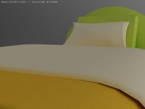 id50033 green sofa bed 3D Модель