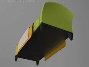 id50033 green sofa bed 3D Модель