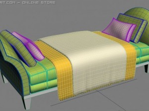 id50033 green sofa bed 3D Модель