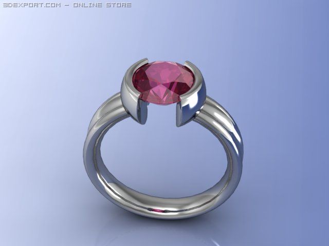 ruby tension set ring 3D Model .c4d .max .obj .3ds .fbx .stl .blend 