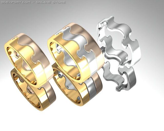 puzzle band 3D Modell .c4d .max .obj .3ds .fbx .stl .blend 