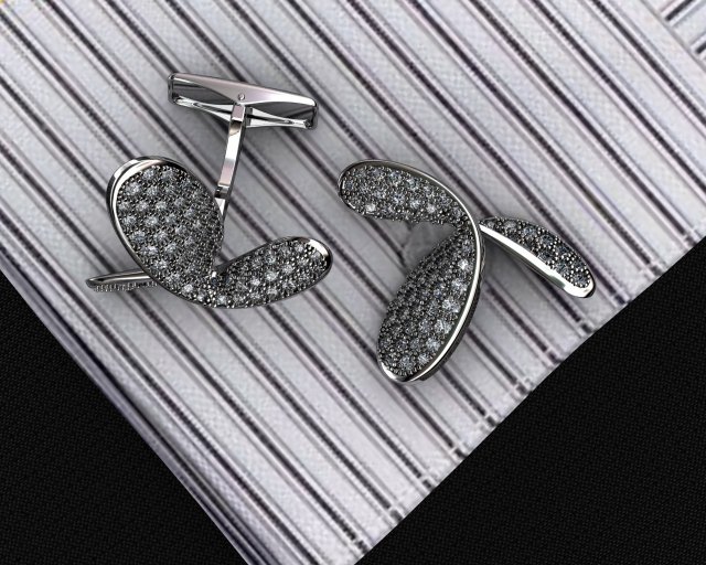 cufflinks petals 3D 프린트 모델 .c4d .max .obj .3ds .fbx .stl .blend 