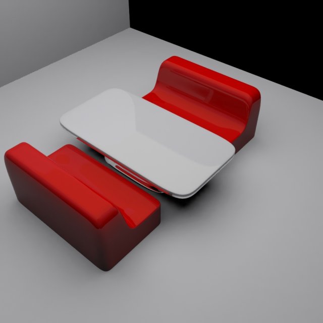 sixties diner seat and table 3D 모델 .c4d .max .obj .3ds .fbx .stl .blend 