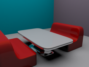 sixties diner seat and table 3D 모델
