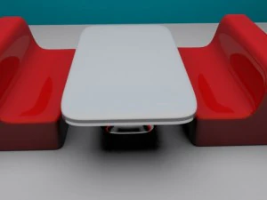 sixties diner seat and table 3D Model