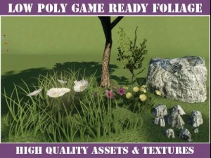 게임 단풍 낮은 폴리 환경 자산 3D 모델