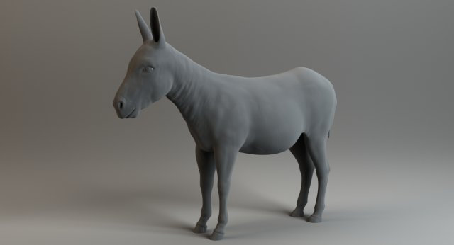 donkey 3D Model .c4d .max .obj .3ds .fbx .stl .blend 
