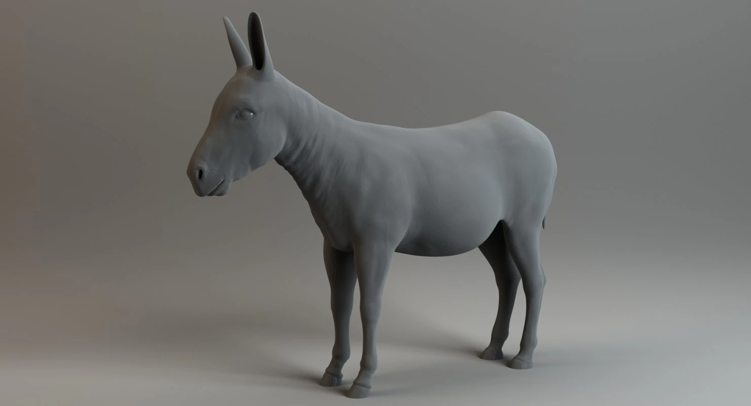 गधा 3D मॉडल .c4d .max .obj .3ds .fbx .stl .blend 