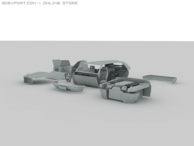 car parts 4 3D Model .c4d .max .obj .3ds .fbx .stl .blend