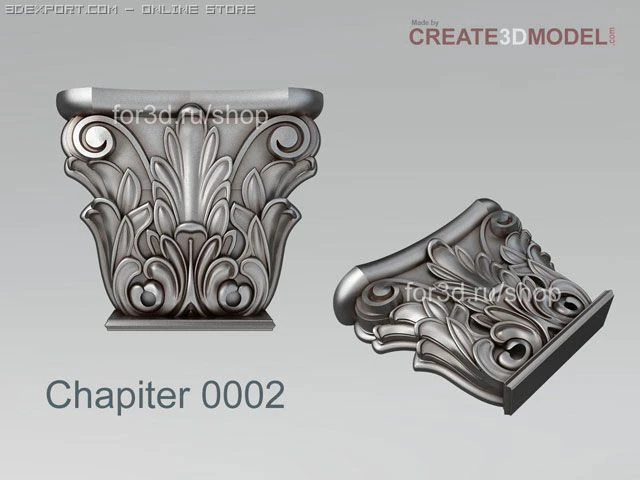 chapiter 3D Model .c4d .max .obj .3ds .fbx .stl .blend 