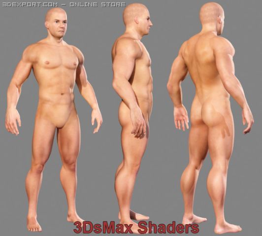 realistic male body 3D Модель .c4d .max .obj .3ds .fbx .stl .blend 