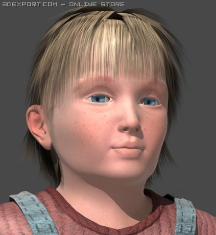 young boy 3D Модель .c4d .max .obj .3ds .fbx .stl .blend 