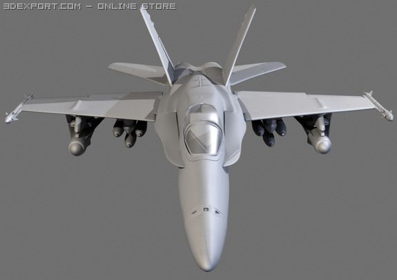 f18 airplane 3D Модель .c4d .max .obj .3ds .fbx .stl .blend 
