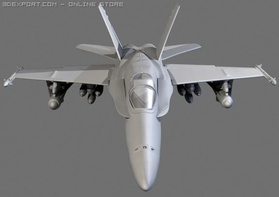 f18 airplane 3D Model .c4d .max .obj .3ds .fbx .stl .blend