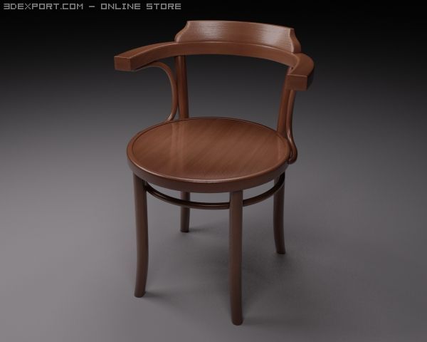 old wooden chair 3D Модель .c4d .max .obj .3ds .fbx .stl .blend 