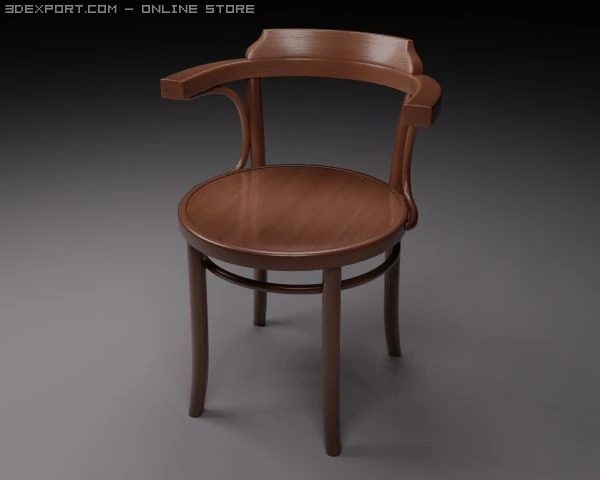 old wooden chair 3D Model .c4d .max .obj .3ds .fbx .stl .blend