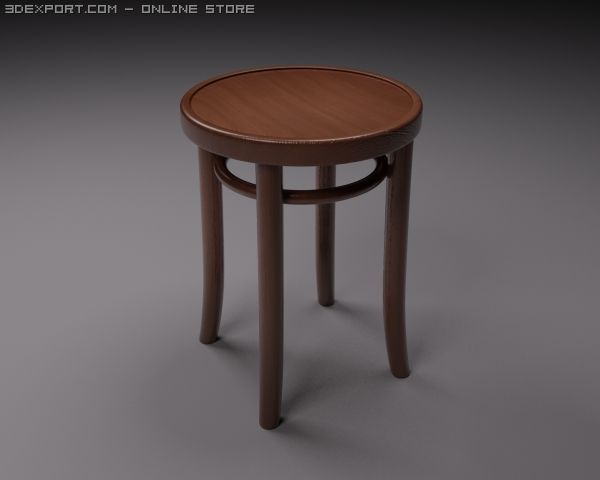 old wooden stool 3D 모델 .c4d .max .obj .3ds .fbx .stl .blend 
