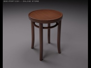 old wooden stool Model 3D
