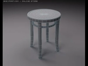 old wooden stool 3D Model