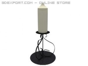table lamp and candles set of 3 Modelo 3D