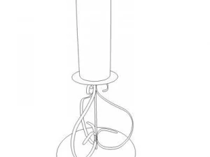 table lamp and candles set of 3 3D Model