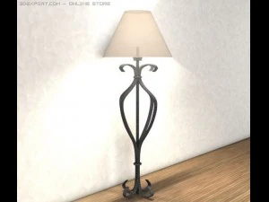 table lamp and candles set of 3 3D Model