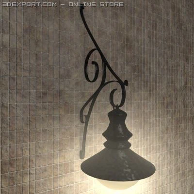 wall street lamp 3D Model .c4d .max .obj .3ds .fbx .stl .blend