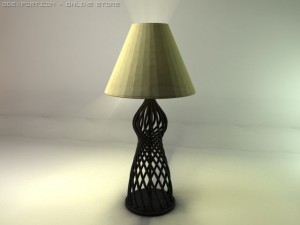 table lamp decorated 3D-Modell