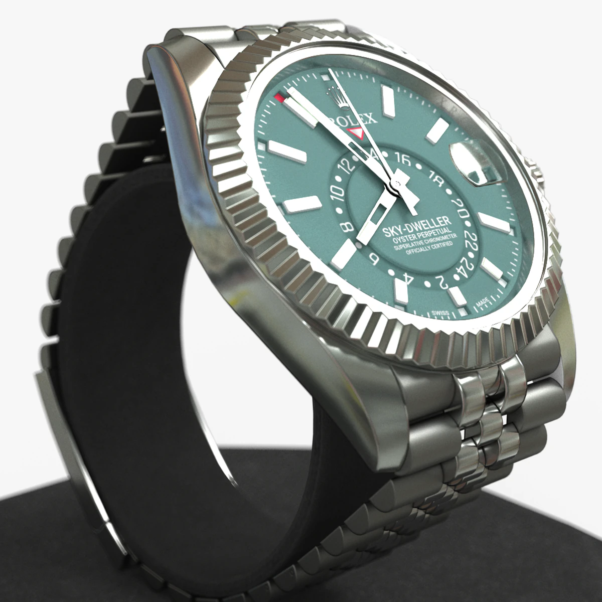 Sky-Dweller Jubilee GreenDial 3D Model .c4d .max .obj .3ds .fbx .stl .blend 