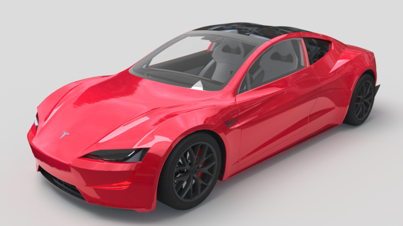 Tesla Roadster Model 3D .c4d .max .obj .3ds .fbx .stl .blend 