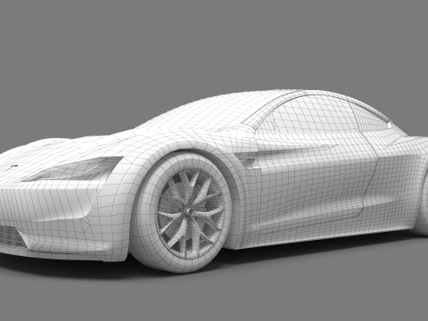 Tesla Roadster Model 3D