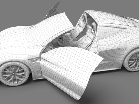 Tesla Roadster 3D Model