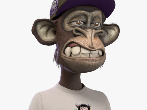 退屈した猿 3Dモデル