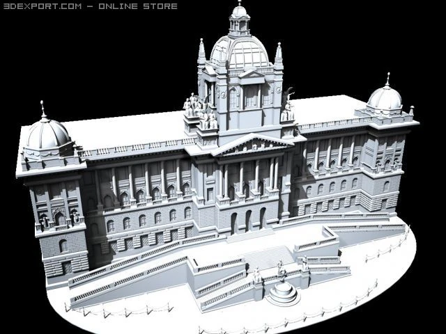 museum 3D Model .c4d .max .obj .3ds .fbx .stl .blend 